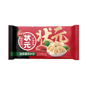 三全状元水饺 韭菜猪肉馅口味 速冻饺子 方便速食品60只1.02kg/袋