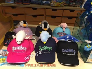 珠海长隆纪念品儿童帽子北极熊海豚白虎考拉企鹅鹦鹉公仔帽棒球帽