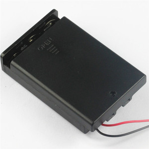 带盖三节五号AA电池盒 全密封充电座 带线 可装3节5号电池