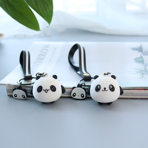 熊猫钥匙扣包包挂件塑料橡胶钥匙链小礼品成都熊猫基地同款手信物