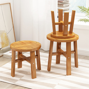 木凳子实木四脚圆凳楠竹方凳家用结实客厅茶几小型小巧矮板凳木质