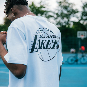 湖人队篮球运动短袖t恤男 科比詹姆斯白色宽松纯棉训练服半袖衣服
