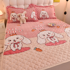 牛奶绒床垫韩版卡通床褥冬季宿舍保暖垫被儿童少女加厚夹棉床盖炕