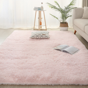 粉色地毯女生卧室床边毯子可爱少女ins风装饰小地毯纯色毛毯地垫