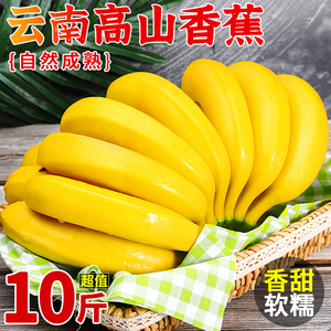 高山甜香蕉10斤当季新鲜水果大芭蕉小米蕉甜蕉皇帝蕉整箱批发包邮