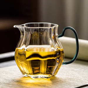 玻璃公道杯小号200ml滤茶精致公杯带手柄透明分茶器耐热绿茶茶具