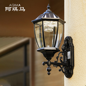 阿琪马太阳能壁灯户外防水庭院灯LED感应灯欧式复古家用外墙壁灯