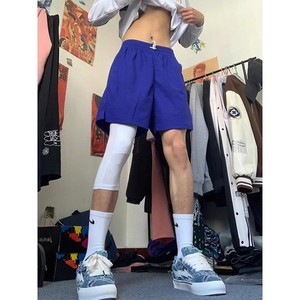 克莱因蓝色短裤男速干冰丝夏薄款骑行美式篮球运动尼龙三四分裤子