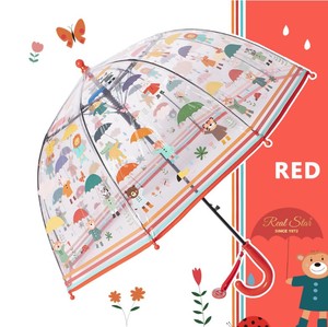 ins新款儿童雨伞透明自动伞满印动物卡通图案小熊可爱小童宝宝伞