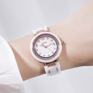 欧派埃菲尔铁塔系列超薄女士陶瓷手表中学生可爱水钻女表时尚表