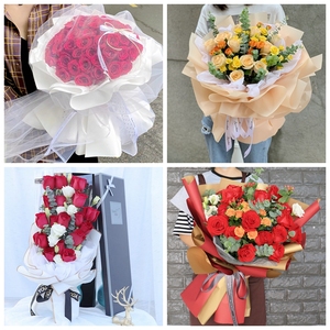 巴音州和静县和硕县博湖县鲜花同城店生日情人节红玫瑰花束送老婆