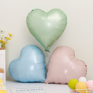 18寸橄榄绿婴儿粉婴儿蓝心形铝膜气球商场门店吧台前台装饰布置