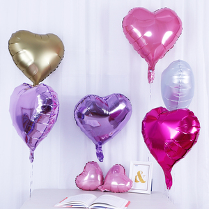 情人节爱心气球心形结婚装饰生日场景布置红色粉色铝膜10寸18寸
