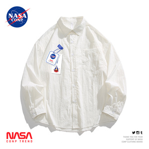 NASA联名轻薄透气UPF50+防晒长袖衬衫男夏季潮流新款宽松透气上衣