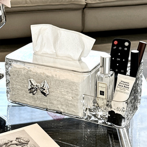 纸巾盒客厅高档轻奢家用茶几多功能遥控器收纳盒创意抽纸盒纸抽盒