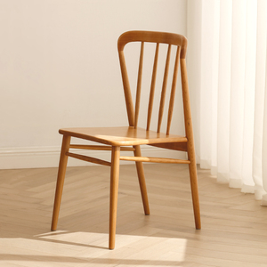 山念木作原创实木餐椅樱桃木北欧现代简约原木椅子2把起售不单卖