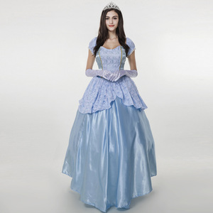 迪士尼仙蒂公主套装 灰姑娘连衣裙服 成人公主礼服 演出服舞台装