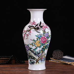 景德镇陶瓷插花花瓶现代仿古中式客厅桌面装饰瓷瓶摆件工艺高一点