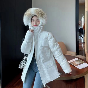 加拿大秋冬远征鹅绒新品白色派克大衣中长款男女款羽绒服外套连帽