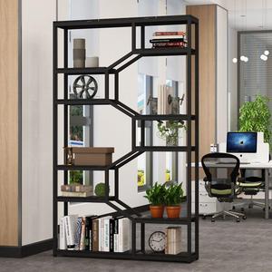 轻奢铁艺客厅置物架办公室隔断创意多层书柜现代简易靠墙书手工艺