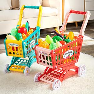 宝宝儿童购物车小推车超市女孩子蔬菜水果切切乐玩具婴儿仿真大号