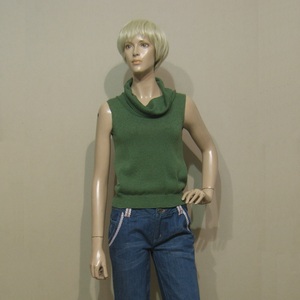 韩国女装安乃安ON&ON绿色马甲针织衫无袖背心低价销售