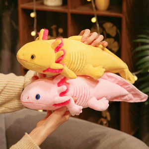 仿真六角恐龙鱼公仔毛绒玩具可爱蝾螈玩偶儿童睡觉安抚娃娃礼物