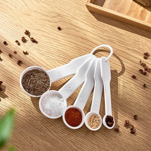 日本KM量匙 烘焙工具5合1计量勺烘培盐奶粉勺秤带刻度厨房量勺子
