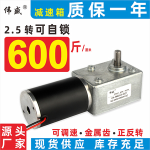 50ZY涡轮蜗杆减速电机自锁12V微型直流调速小马达24V直流减速电机