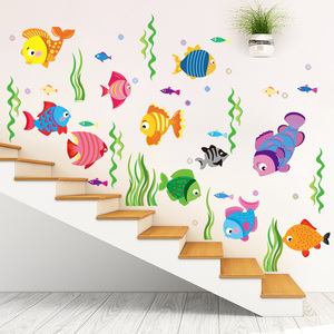 幼儿园海洋风楼梯台阶贴墙面装饰环创材料教室布置环境墙贴纸走廊