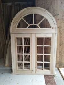 地中海乡村风格拱形窗实木窗半圆窗圆形窗
