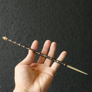 十几年紫竹鞭老料纯手工精工制作牛角中国风竹制竹器发簪盘发