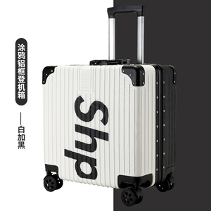 20寸行李箱男生锁扣拉杆箱短途可坐人登机箱铝框款小型密码箱18寸