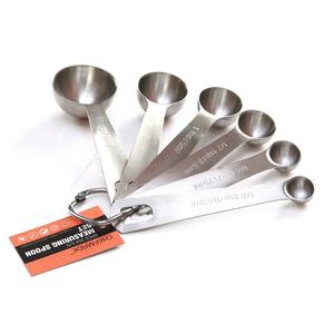 学厨 304不锈钢量勺6件组合套 刻克度勺原料盐奶粉计量勺烘焙工具