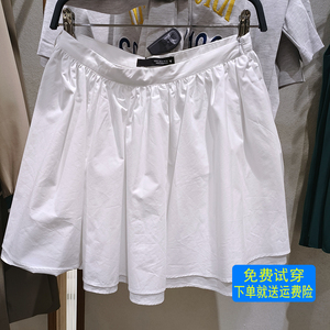 ZA2024春季新品女装白色迷你短裙半身裙打底裙百褶裙 2312731 250