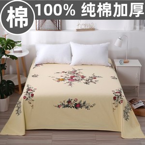 上海复古老式牡丹花床单单件纯棉100%全棉国民加厚老粗布被单怀旧