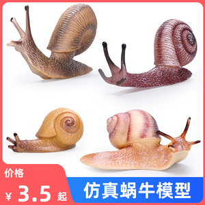 实心仿真蜗牛模型昆虫动物玩具小蜗牛套装认知塑料礼品摆件儿童