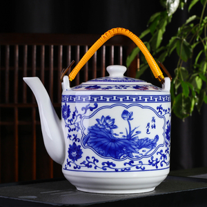 景德镇陶瓷水壶家用大容量瓷器茶壶防爆凉水壶冷水壶提梁泡茶壶
