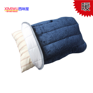 日本超吸湿发热冬季法兰绒枕巾单人情侣珊瑚绒面枕套加厚大号枕垫