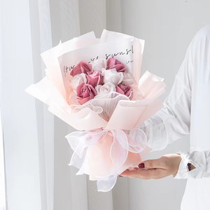 仿真香皂玫瑰花束满天星情人节母亲节送妈妈女生创意生日礼物