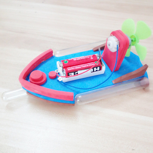 科学实验小马达小船电动电机小型螺旋桨儿童玩具130小船模型手工