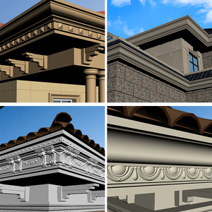 现浇别墅阳台房屋檐线水泥腰线滴水线条模具罗马柱模具建筑模板