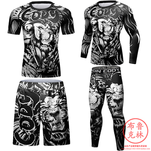 毒液狮子王格斗拳击套装男短袖长袖运动健身MMA搏击训练服速干衣
