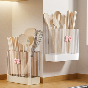 筷子收纳盒厨房置物架高档新款壁挂式餐具家用筷筒笼子装勺子筷笼