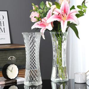 特大号玻璃花瓶透明水养富贵竹百合花客厅插花摆件水竹子专用