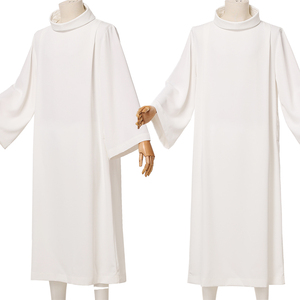 新款欧洲白色长款牧师服礼服服装中世纪长袍工作服装