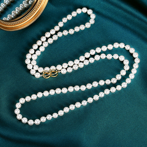 珍珠项链女毛衣链长款2024年新款双层秋冬百搭设计高级感颈链饰品