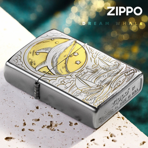 zippo打火机官方正版美国原装zipoo深雕梦幻鲸鱼防风男士告白送礼