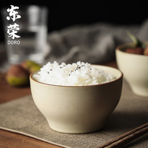 东荣日式陶瓷米饭碗家用吃饭单碗碗碟复古面碗加厚粗陶餐具简约