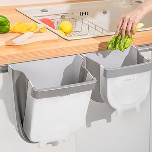 日本厨房垃圾桶壁挂式家用折叠收纳桶厨余柜门专用卫生间厕所纸篓